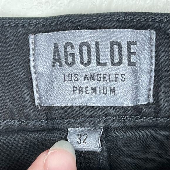 Agolde‎ Sophie High Rise Skinny Crop Jeans Harlow Destructed Size 32 Grunge Emo - Picture 6 of 16
